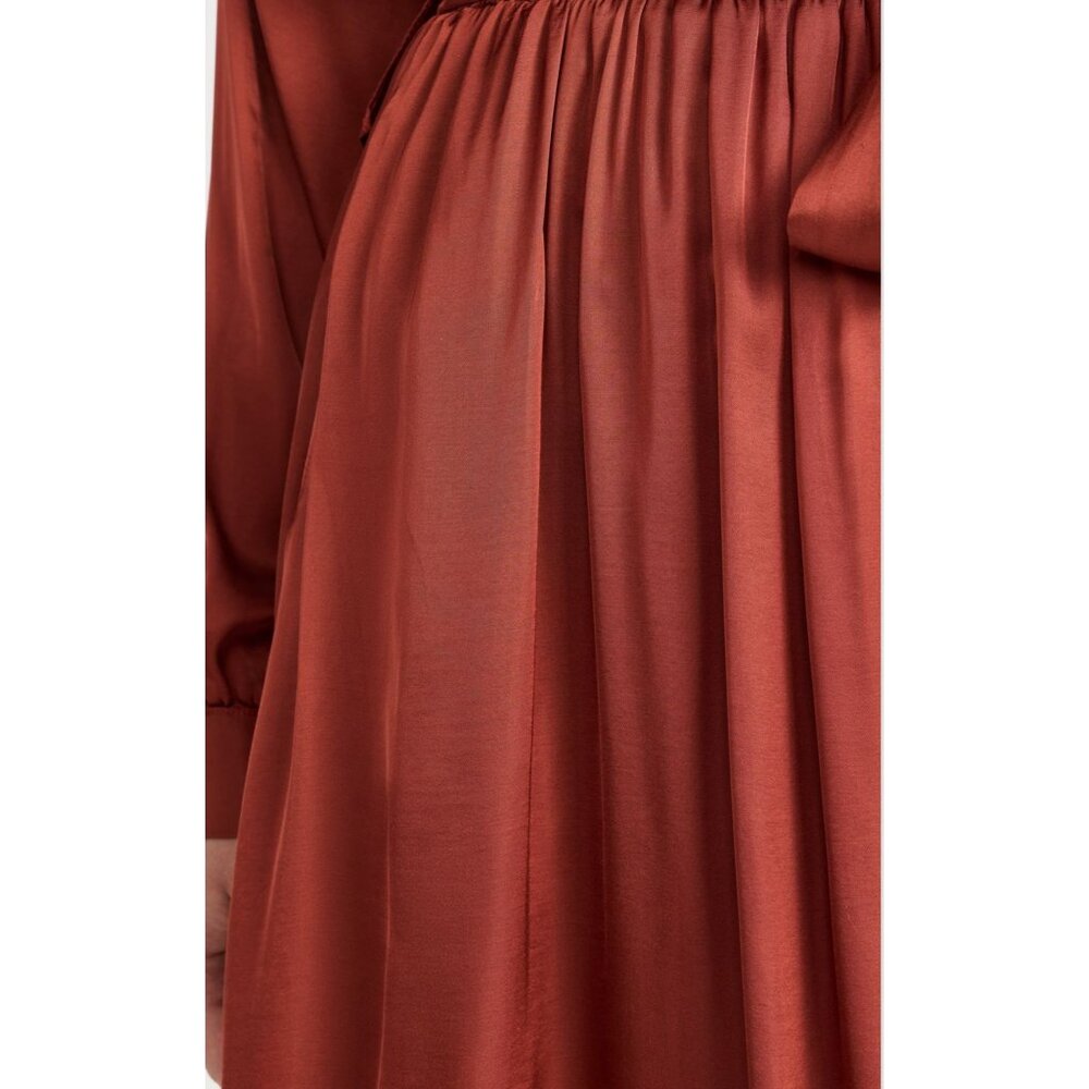 NWT Misa Los Angeles Blair Dress Burnt Orange Midi Trench Style Size S - Picture 8 of 12